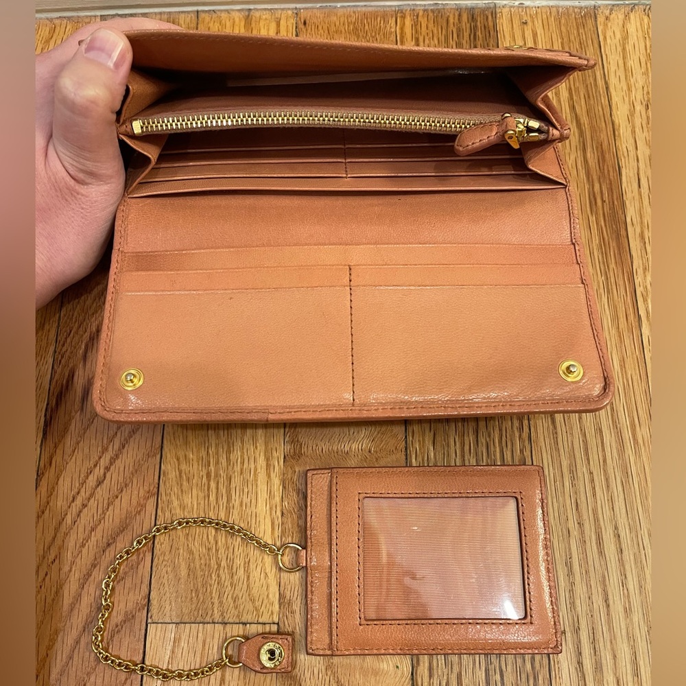 Prada Madras Woven Leather Continental Wallet in Rose - Picture 5 of 14